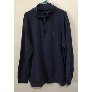 BLUE‎ Men's U.S. Polo Assn. Big & Tall Quarter Zip Sweater XLT